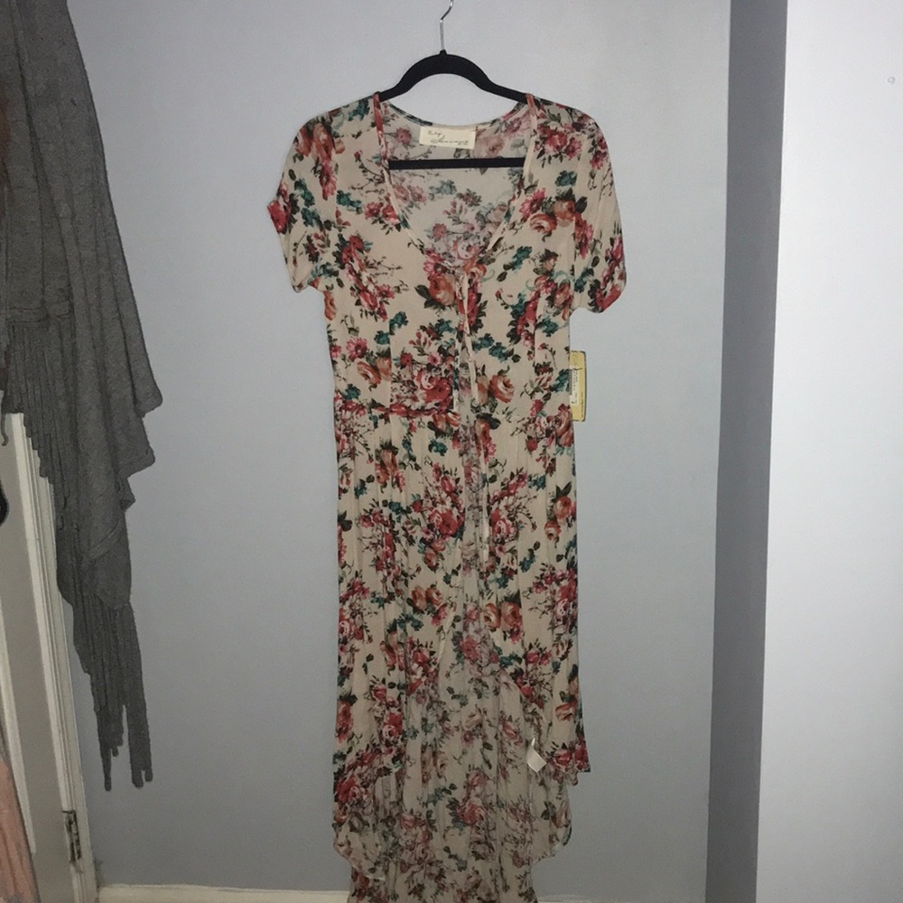 Floral high low shirt